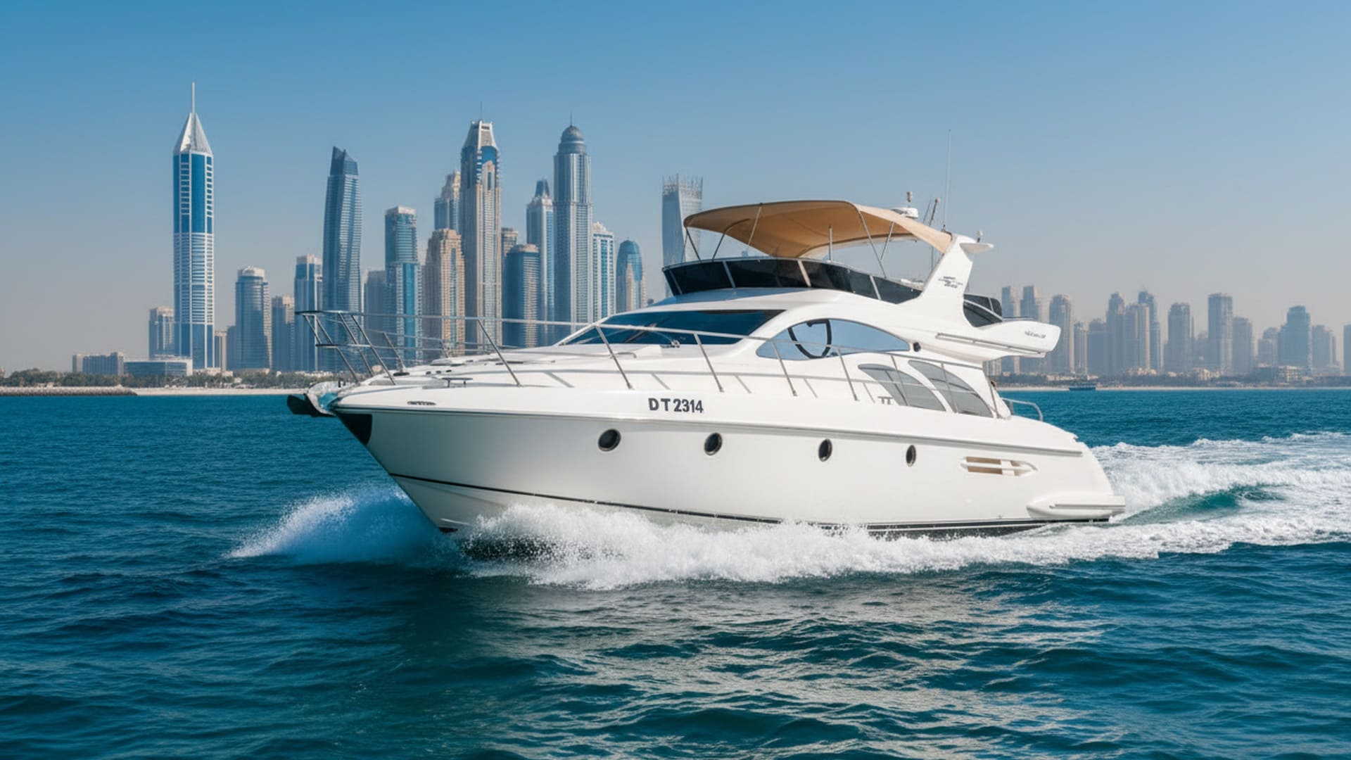 Silver Fortune 50 ft luxury yacht in Dubai Marina