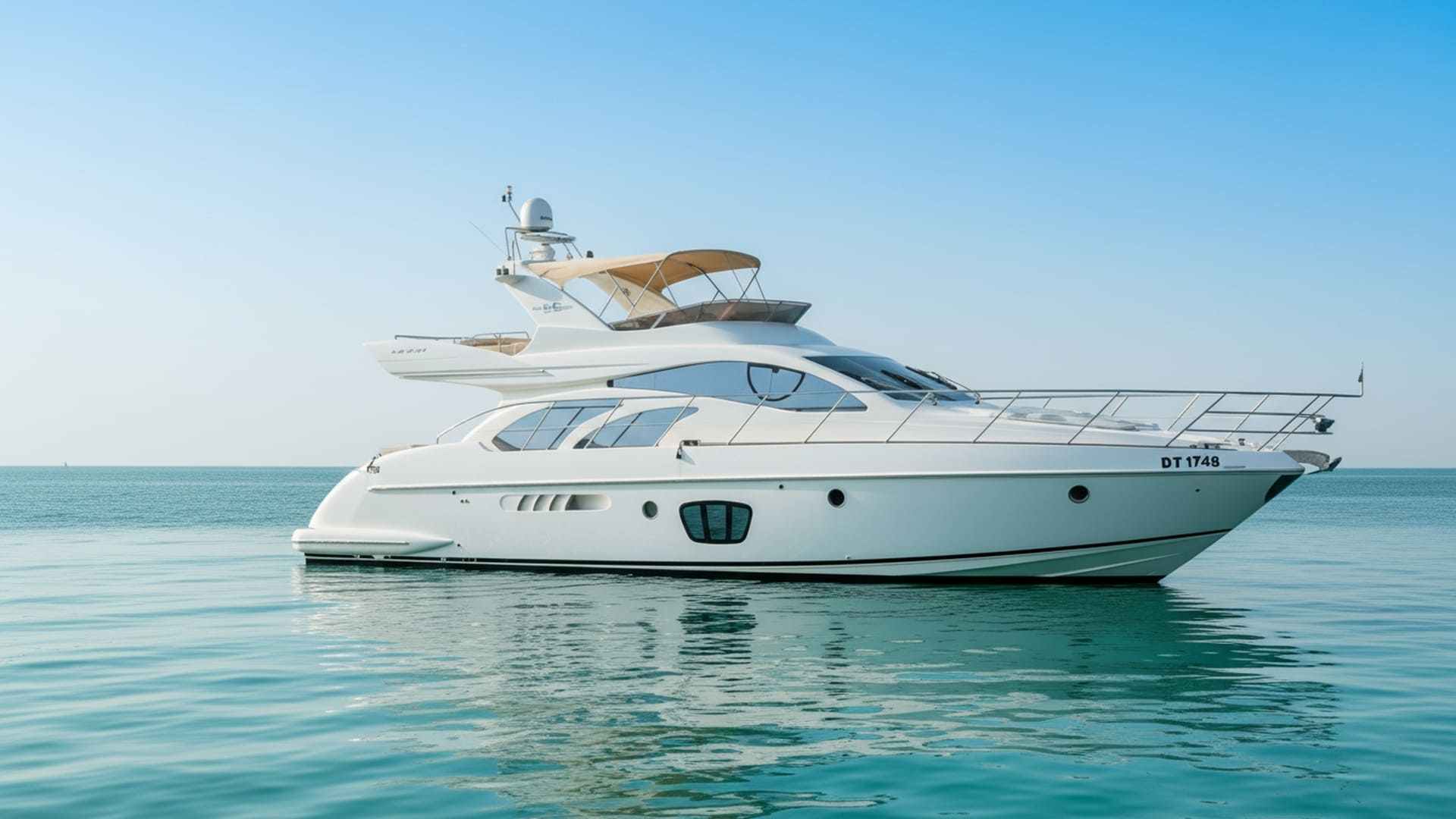 Mystic Legend 55 ft yacht deck, premium Dubai charter