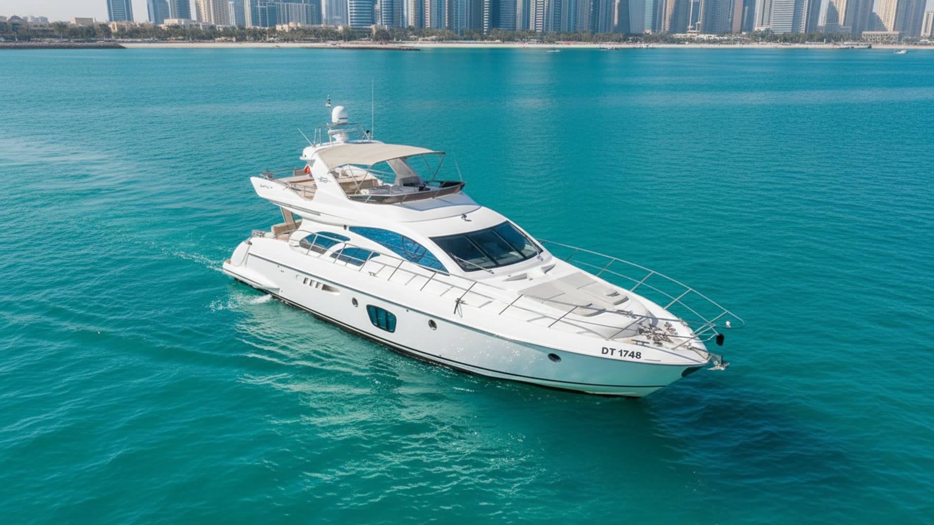 Ocean Dream 55 ft, aerial view over Dubai Marina